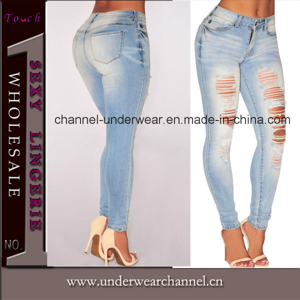 Lady Fashion Legging Denim High Waist Jeans (T78647)