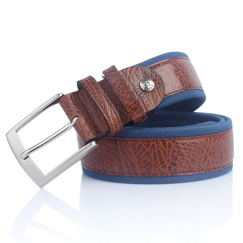 Genuine Leather Canvas Belt Export Italy Brand Men Belt (SR-13027)