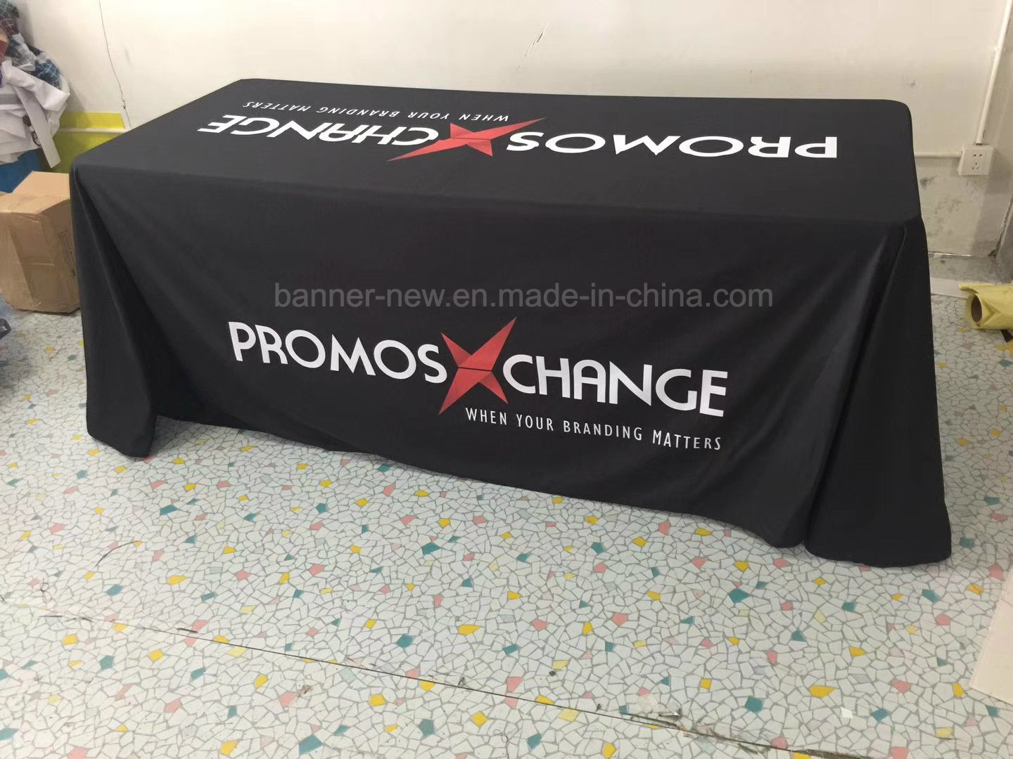 Washable Durable Full Color Advertisement 3D Table Cover