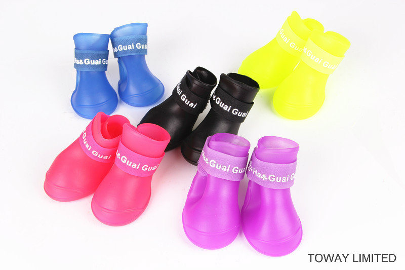 Quality Customized Waterproof Dog Rain Boot PVC Small Pet Shoes
