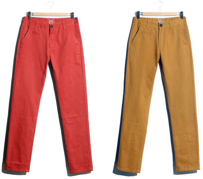 Men Cotton Twill Peach Finish Chino Pants and Trousers (HY1364)