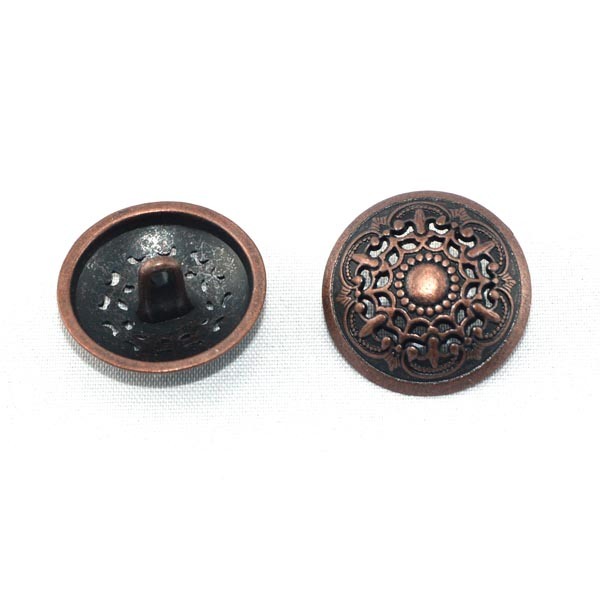 Vintage Red Copper Plated Hollow out Metal Button