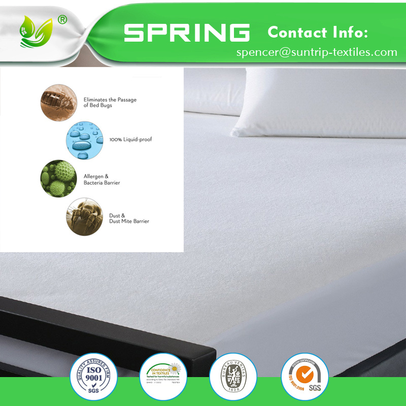 Queen Size Anti-Bacterial Bed Bug Proof Fitted Style Mattress Cover Protector