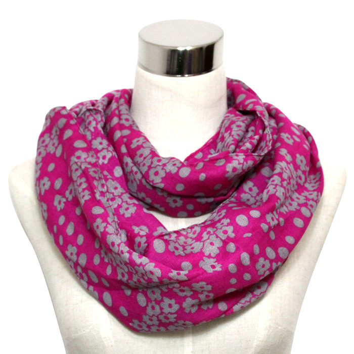 Lady Fashion Printed Cotton Voile Infinity Knitted Scarf (YKY1012)