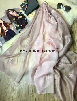 100% Silk Wool Stoles/Shawls Scarf in Stock for Wholesale (AXH42315500)