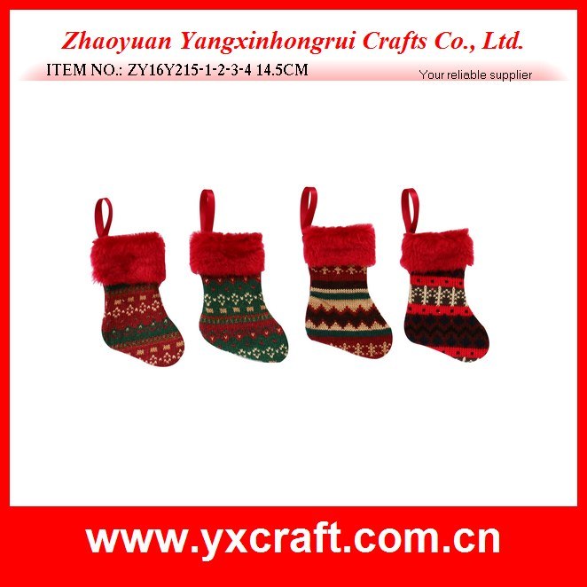 Christmas Decoration (ZY16Y215-1-2-3-4 14.5CM) Small Christmas Sock
