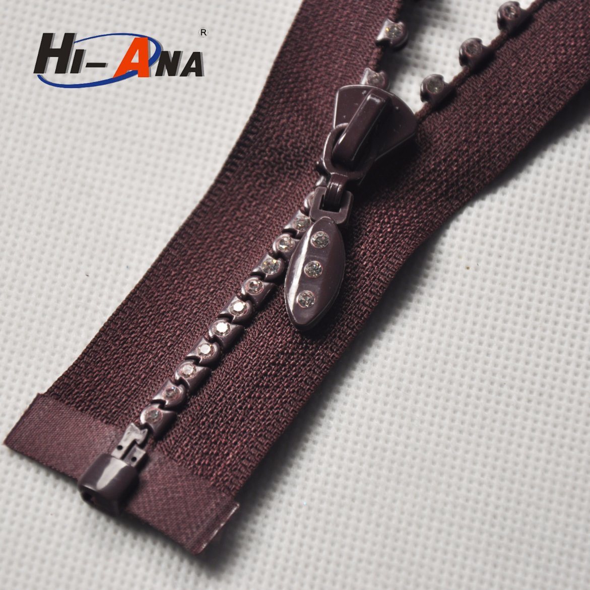Hot Products Custom Design Ningbo Metal Rhinestone Zipper
