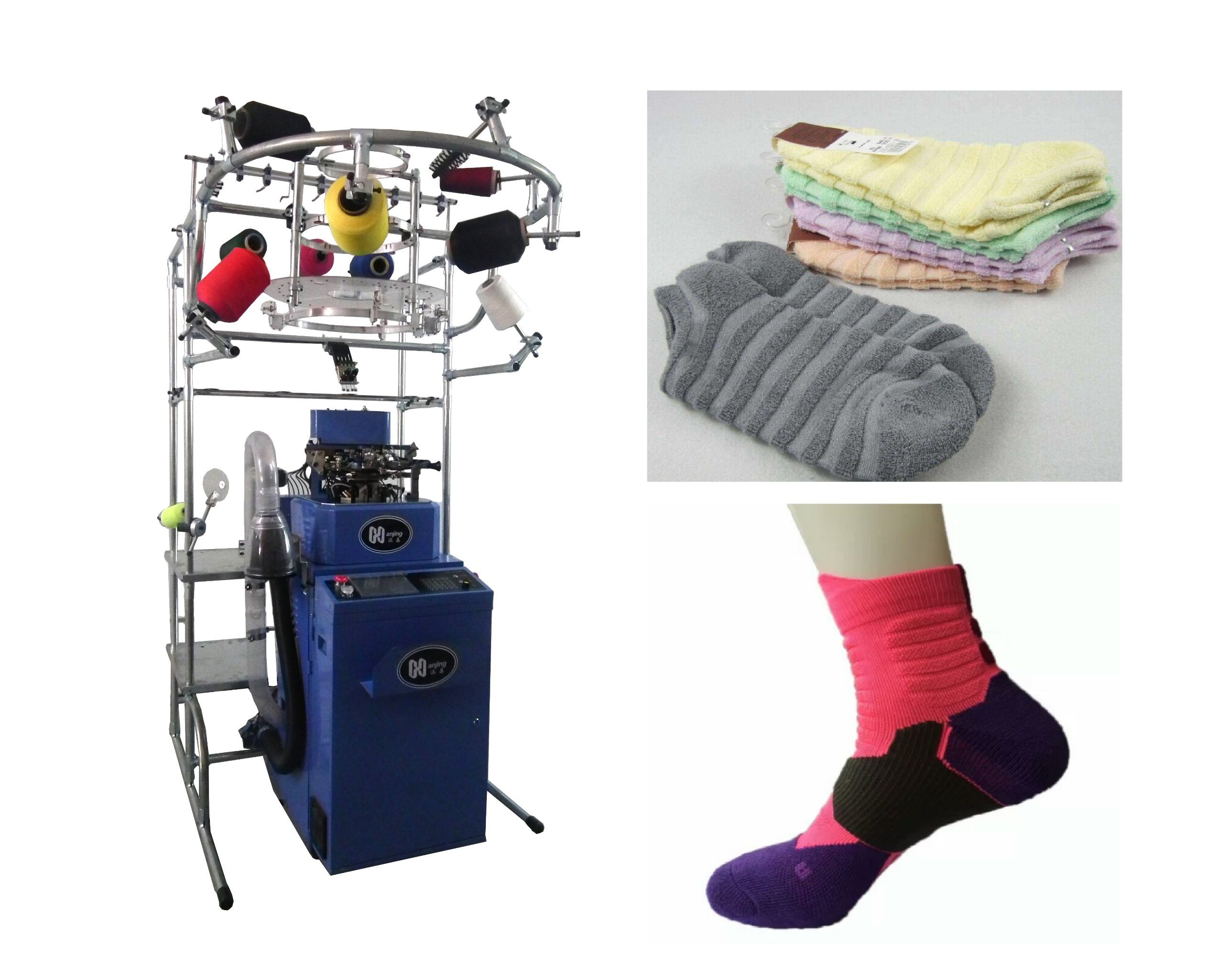 Invisible Selective Terry Socks Knitting Machine