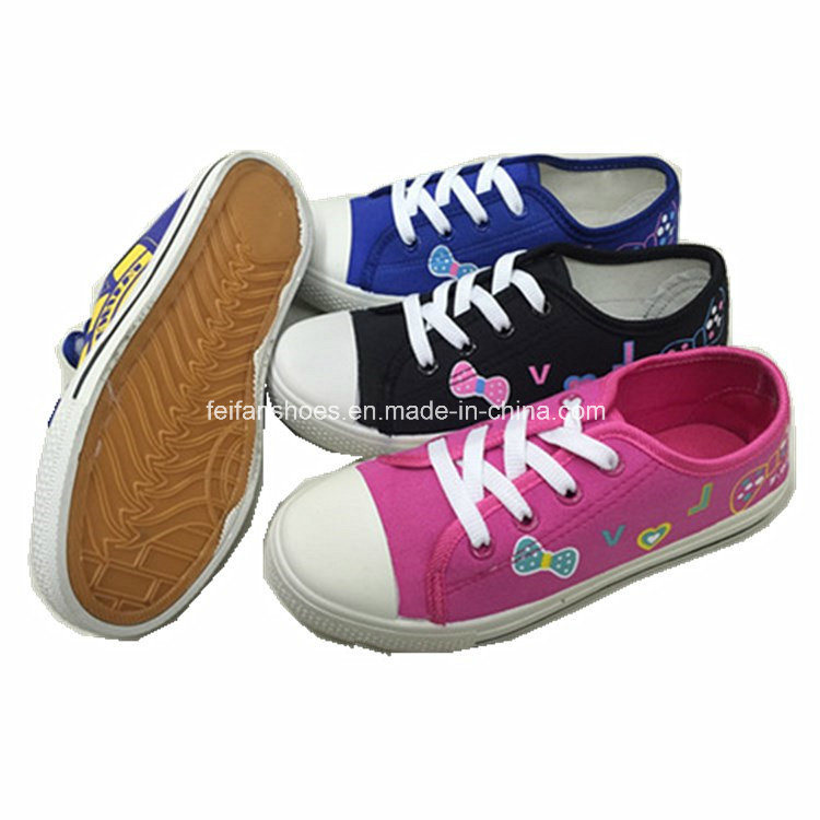 OEM Children Shoelace Injection Canvas Shoes Supplier for Kids (ZL1219-12)