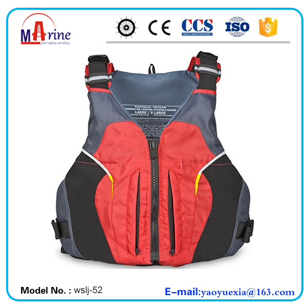 Zipper Pockets PVC  Foam  Solas Approved Red  Ocean Life Jacket  
