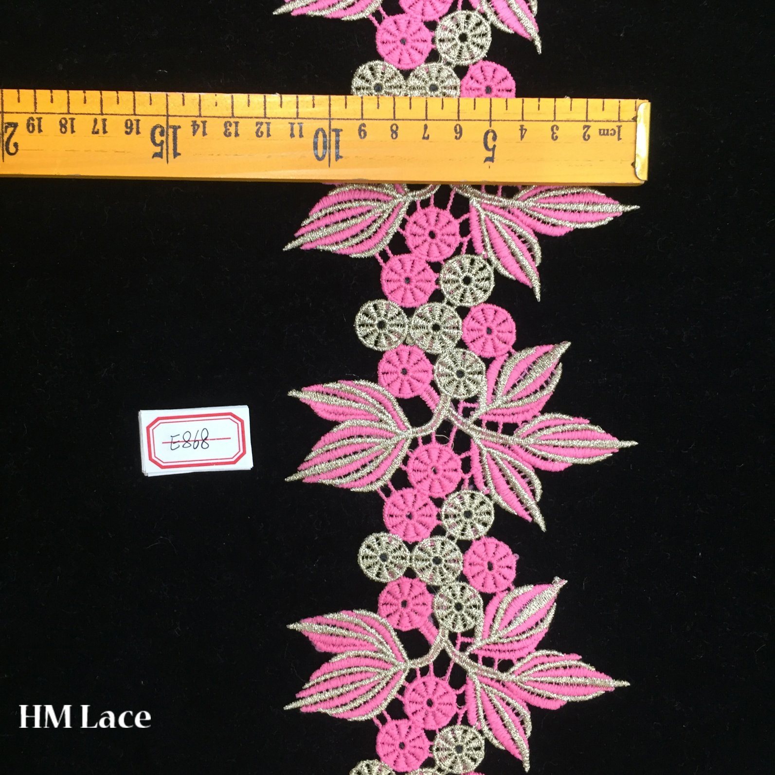 11.5cm Pink Leaf Maple Lace Trimming for Blouse From Chinese Supplier Wholesale Hme868