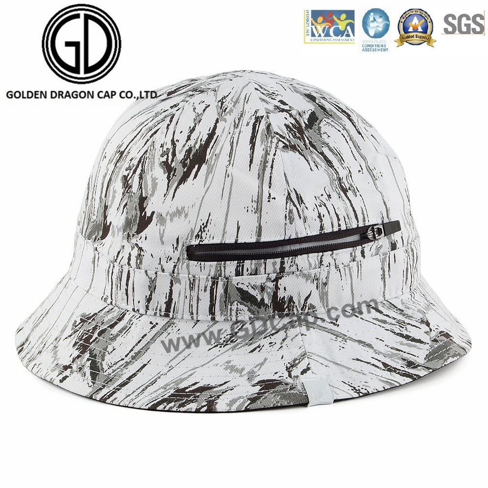 2016 New Style Cap Black White Graffiti Zipper Bucket Hat