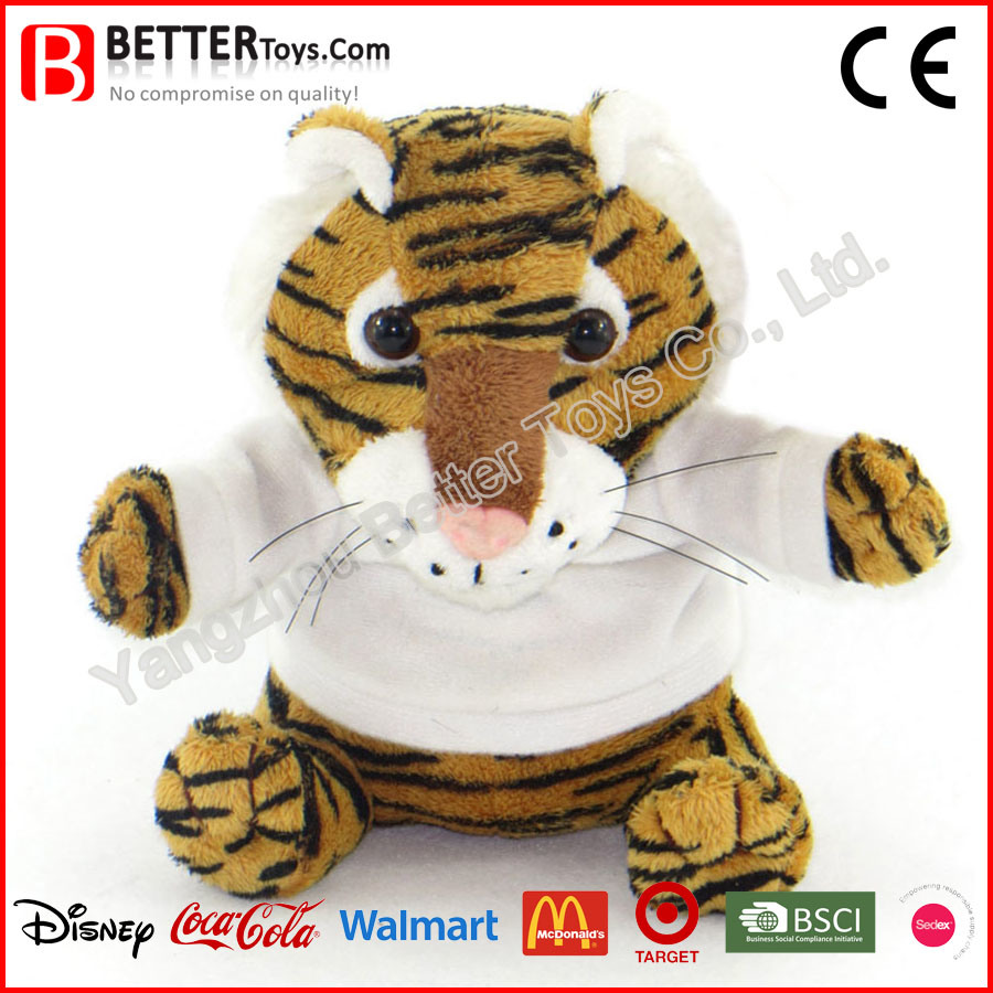 En71 Plush Toy Stuffed Animal Soft Tiger in T-Shirt for Baby Kids/Children