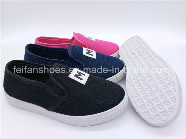 Children Footwear Shoes Injection Slip-on Canvas Shoes Factory (ZL1017-13)