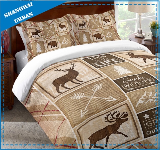 Wild Deer Theme Printed Cotton Quilt Cover Bedding