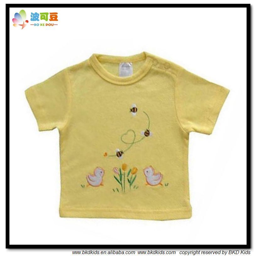 Yellow Color Baby Clothes Short Sleeve Baby T-Shirt