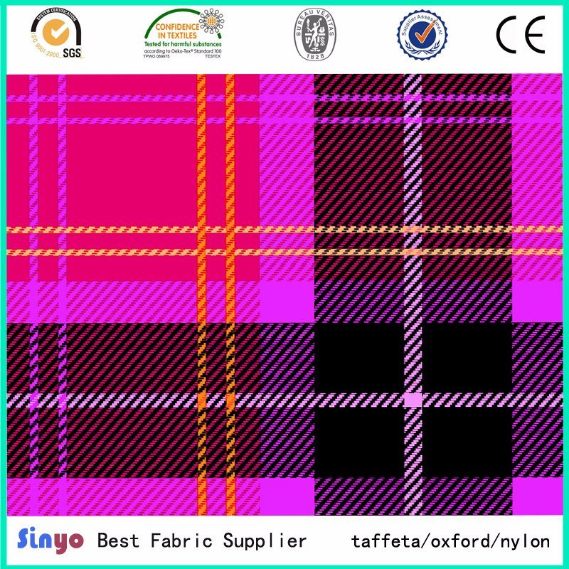 100 % Polyester 600d Check Square Pattern Woven Fabric