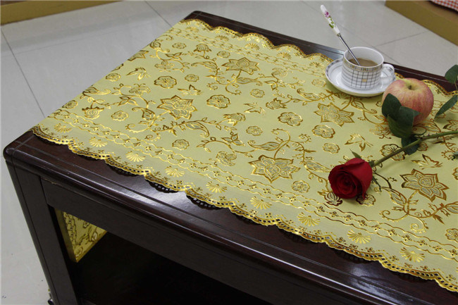 50cm*20m PVC Gold Lace Table Placemat for Home/Party/Wedding Use (JFBD-019)
