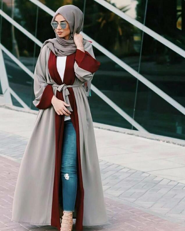 Muslim Women Abaya Jilbab Loose Cardigan Style Maxi Dress Dubai Middle East Islamic Arab Moroccan Robe Clothes During Ramadan