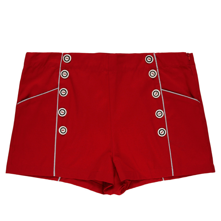 Fashion Clothing Women Red Sexy Leisure Shorts in Stock