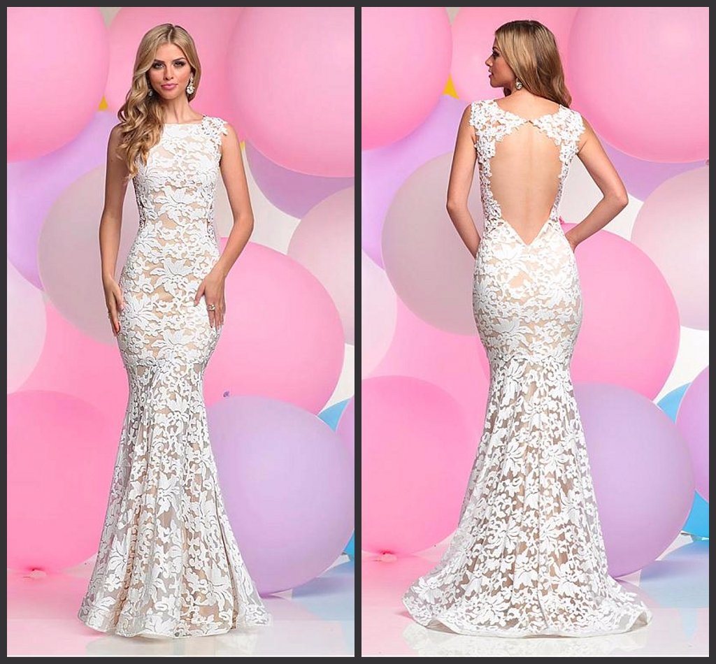 Lace Evening Dresses Wedding Mermaid Party Prom Dresses B14623
