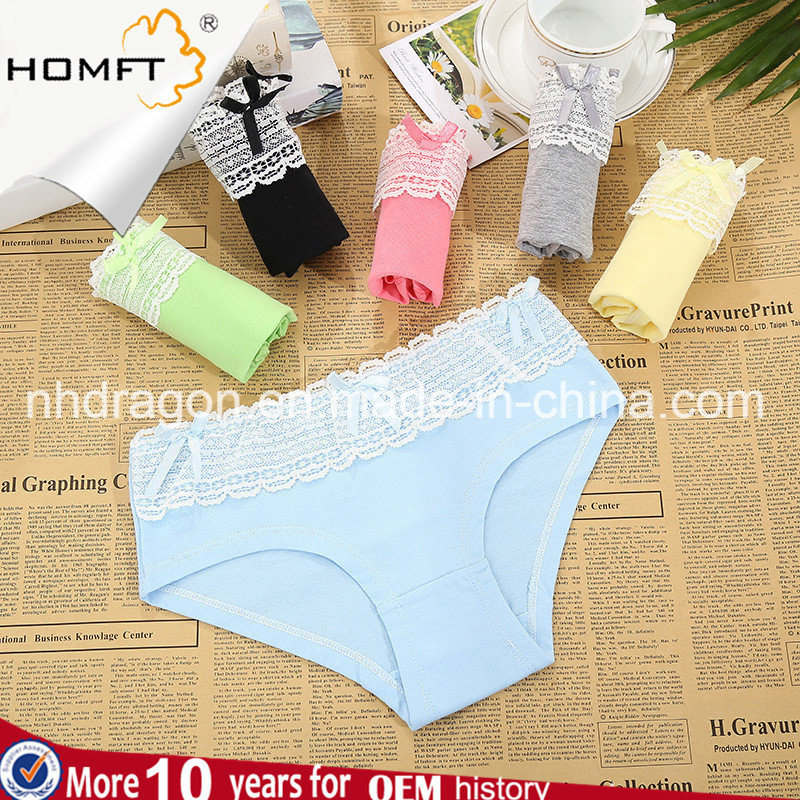 Summer Breathable Low-Waisted Cotton Solid Color Young Girls Underwear Briefs