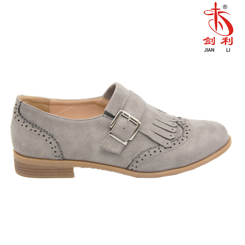 Buckle Flat Carve Patterns Oxford Shoes for Fashion Lady (OX51)