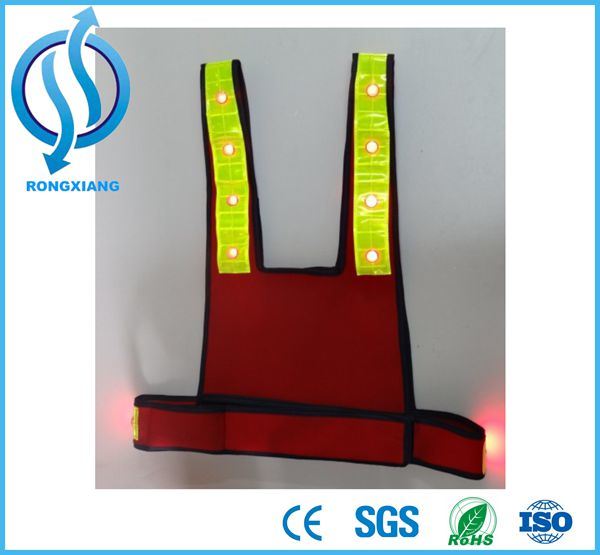 Fluorescence Green LED Flashing Light Reflective Safety Clothes