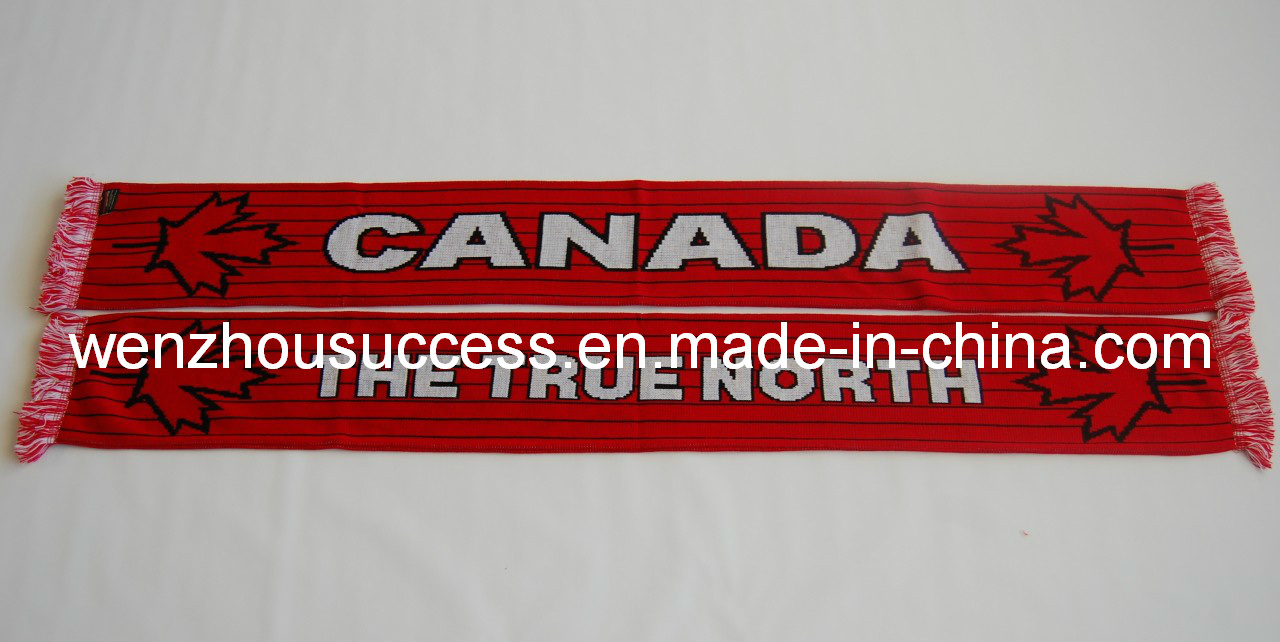 Knitted Jacquard Scarf -Canada Scarf
