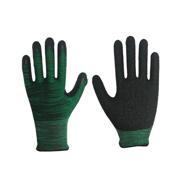 Cheap Rugged Wear Striped Cotton Latex Coated Hand Job Gloves