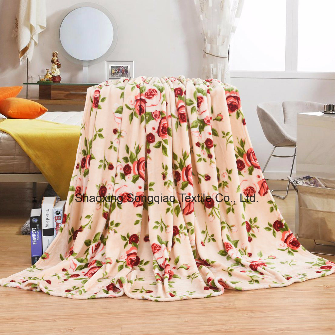[Spot Sale] Flannel Fleece Blanket/ Customized Bedding- Flower