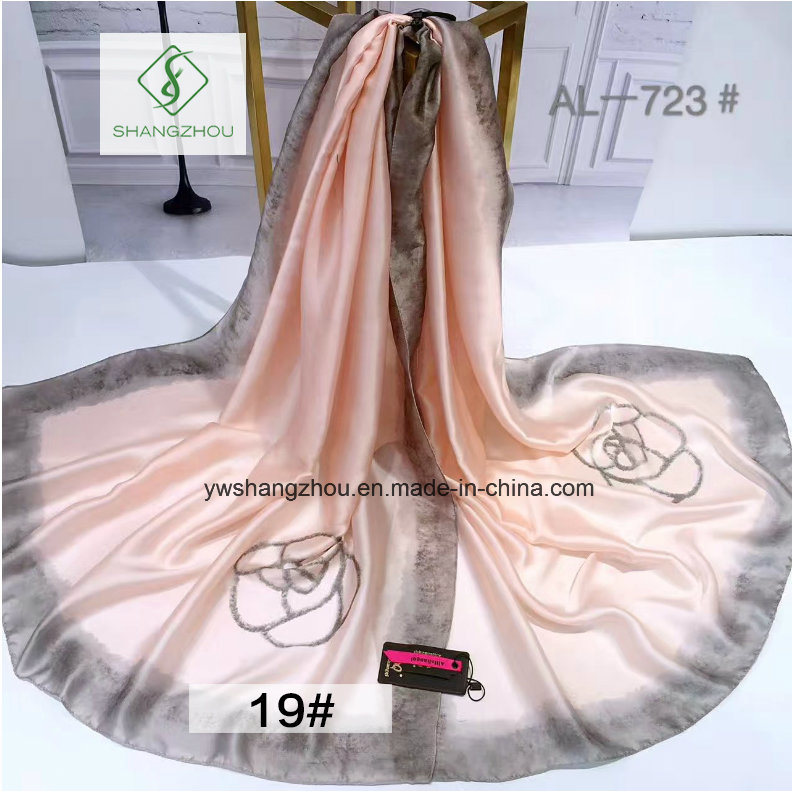 90*180cm Hot Sale Printed Shawl Fashion Lady Silk Scarf