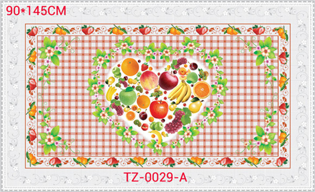 Colorfull PVC Printed Transparent Tablecloth of Independent Design 90*145cm Factory Wholesale