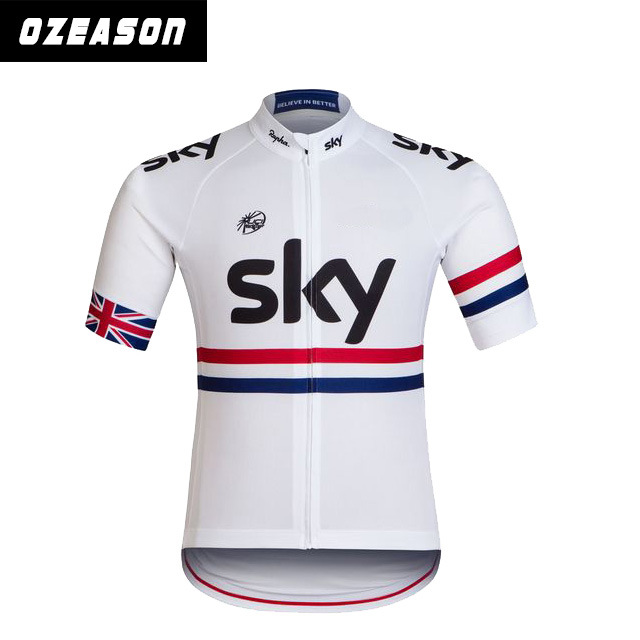 Cheap Wholesale Sublimated Team Sky Short Sleeve Men's Cycling Jersey