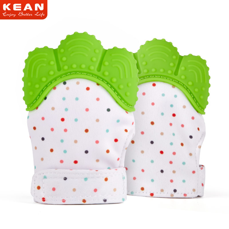 Five Colors Non-Toxic Silicone Teething Mitten Teether Gloves