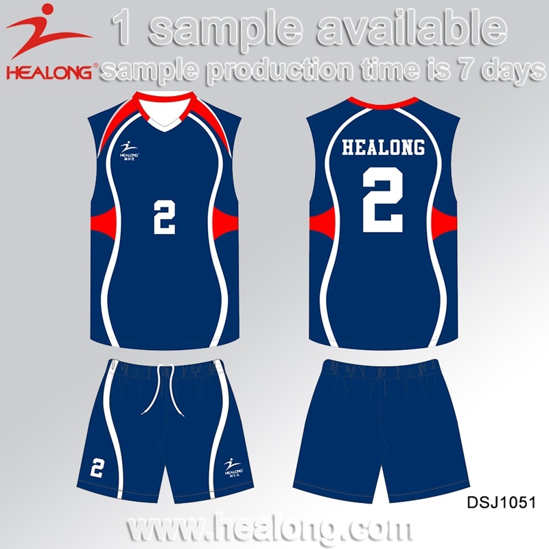 Healong China Cheap Price Sports Gear Digitally Printed Kinds Volleyball Uniforms