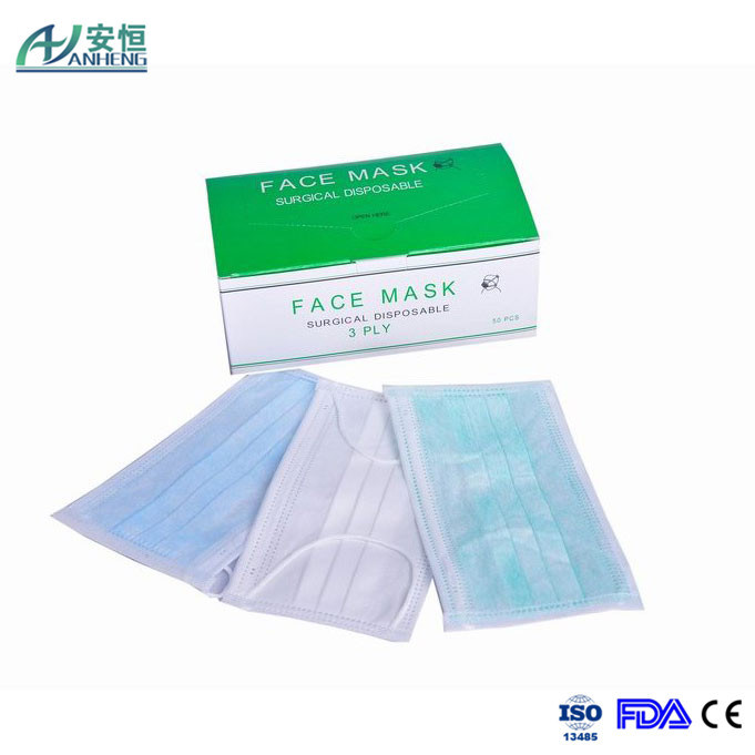 Disposable Fabric Non Woven Face Mask with White/Blue Color