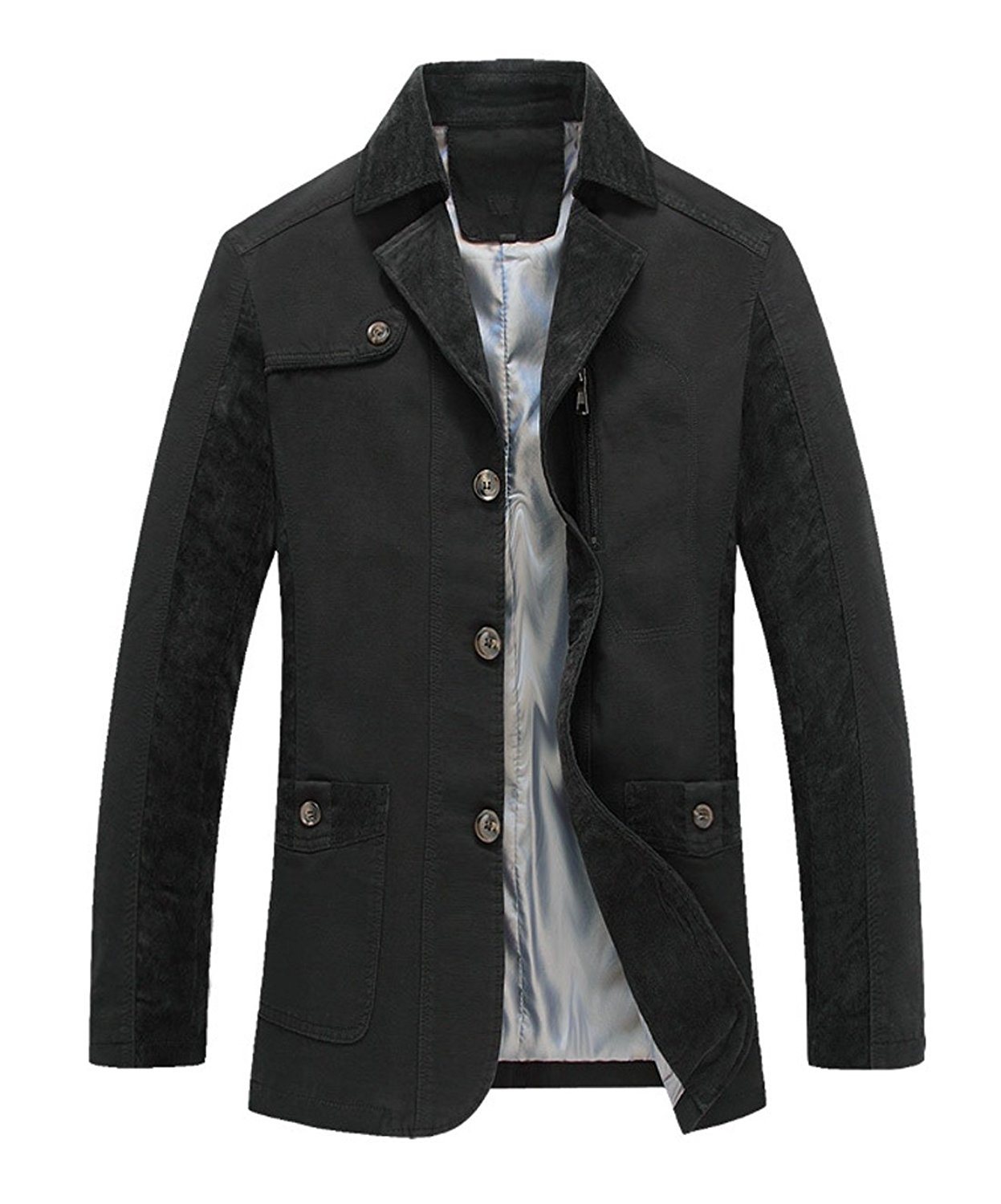 Xiaolv88 Men's Casual Notched Collar 3 Button Slim Corduroy-Twill Blazer Jacket