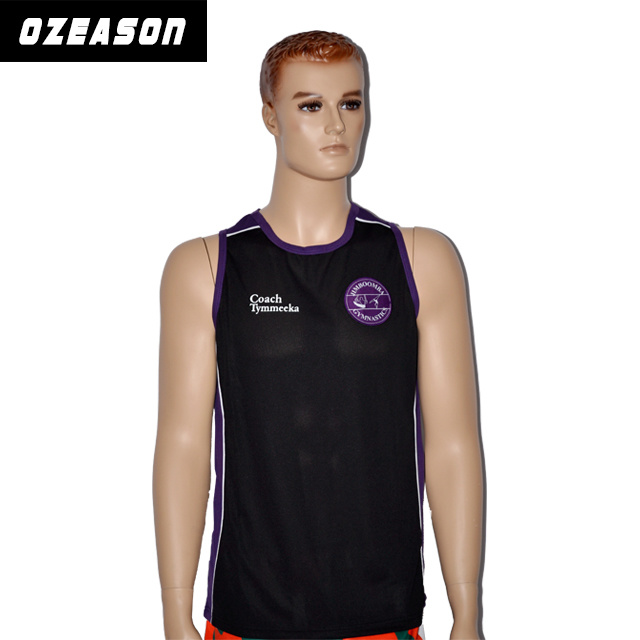 Dry Fit Custom Design Sublimated Youth Men Running Gym Singlets