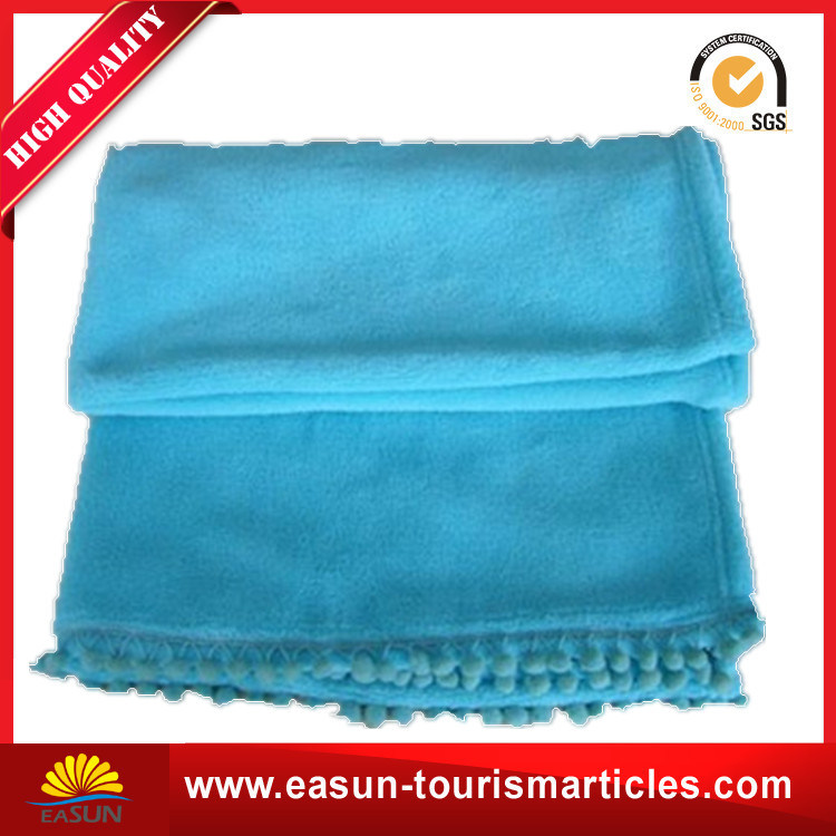 Solid Color Acrylic Winter Warm Knitted Travel Blanket for Airline