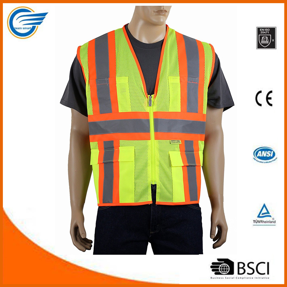 Reflective Vest with 2 Chest Pockets with Pen Divider