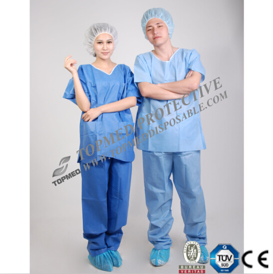 Hot! Nonwoven Disposable Hospital Uniform, Hospital Clothing Patient Gown