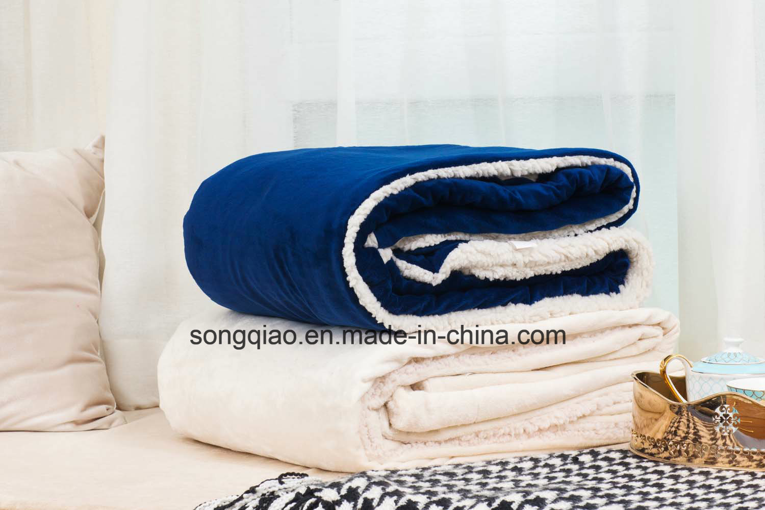 Sherpa Custom Blanket / Baby Product Fleece Blanket -Green