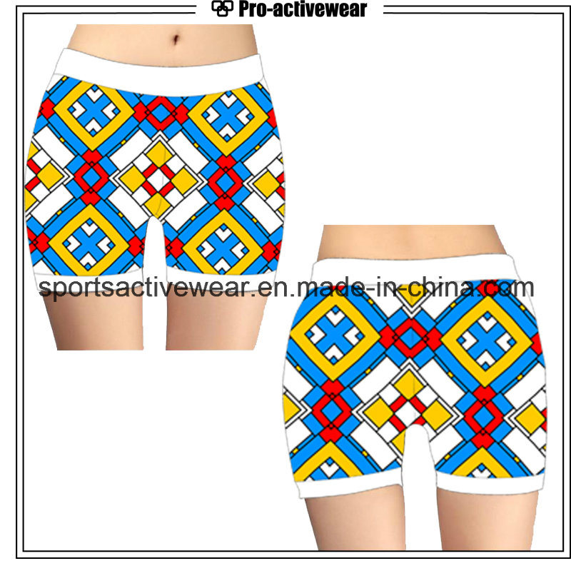 Hot Sale Custom Made Sublimation Printing Women Polyester Gym Shorts