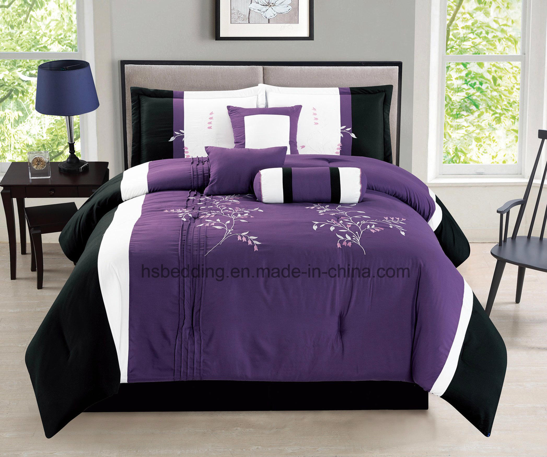 Different Style Luxury Natural Microfiber Comforter Embroidery Bedding Sheet Set