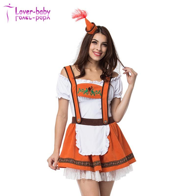 Halloween 2017 Maid Burnt Orange Ladies Oktoberfest Dress L1216