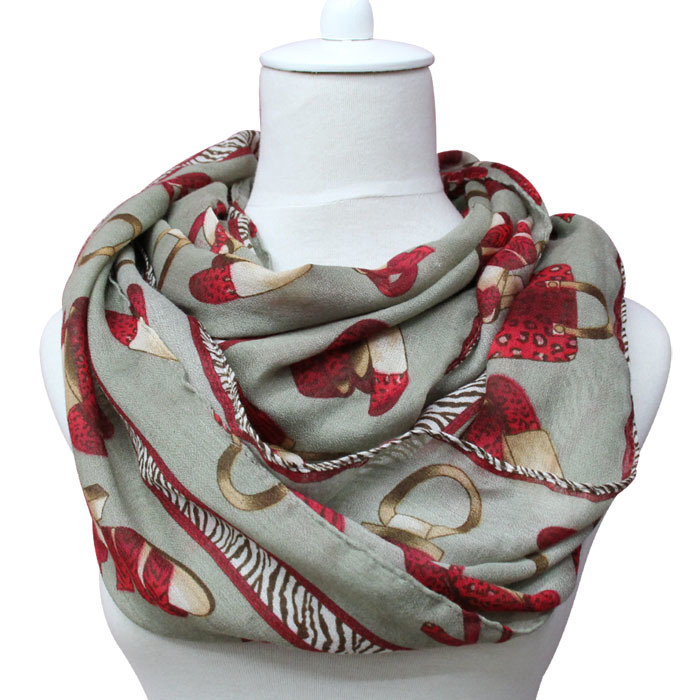 Lady Fashion Cotton Voile Printed Infinity Scarf (YKY1016)