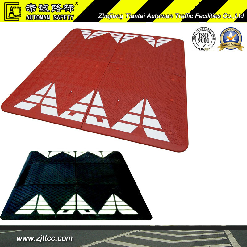 France Standard Reflective Red & Black Car Speed Safety Industrial Rubber Lumps Cushions (CC-B68)