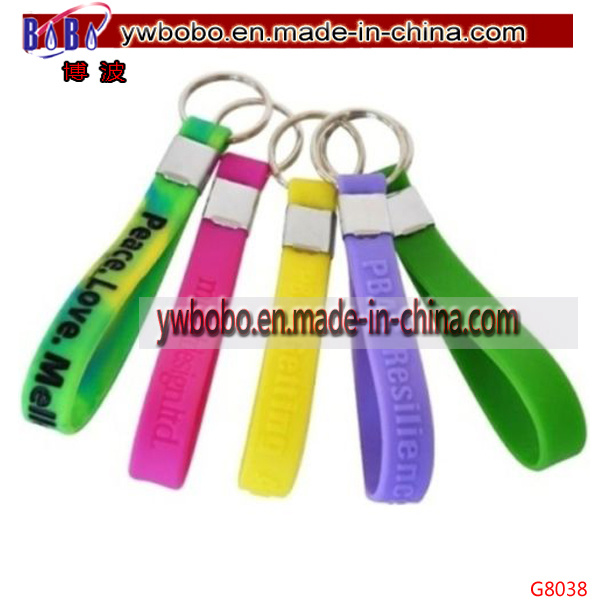 Custom Printed Business Silicon Keyring Key Ring Promotional Keychain Promotion Items (G8038)