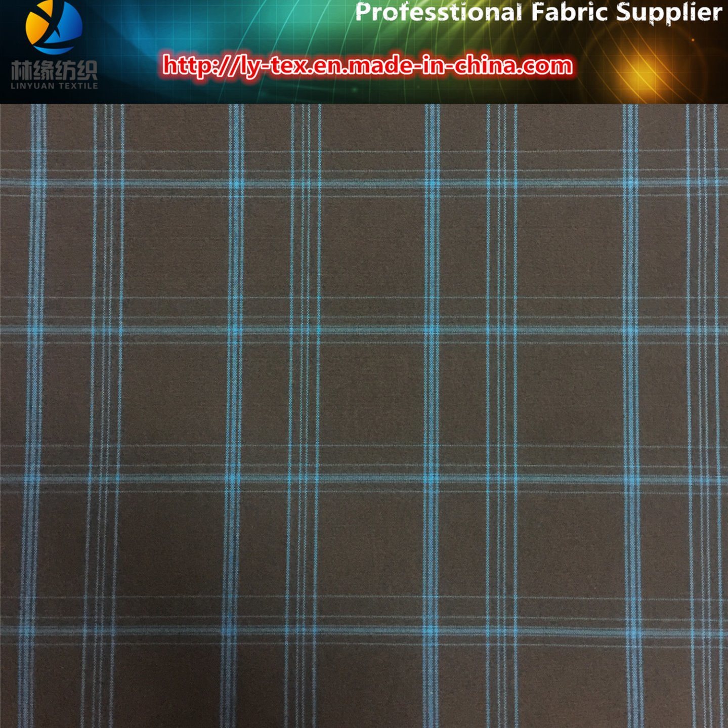 300d Brushed Polyester Yarn Dyed Check Fabric for Coat